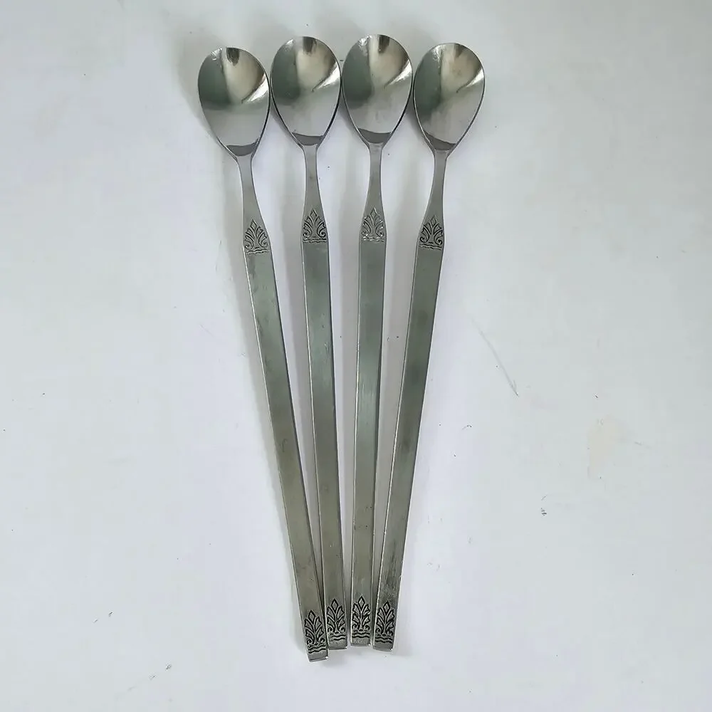 Towle Supreme Cutlery Iced Tea Spoons Pattern TWS202 Japan Stainless Steel VTG